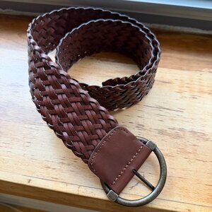 Banana Republic Women's Woven Leather Belt Small 2 1/4 " wide